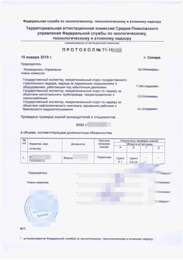 Как выглядит протокол по промышленной безопасности