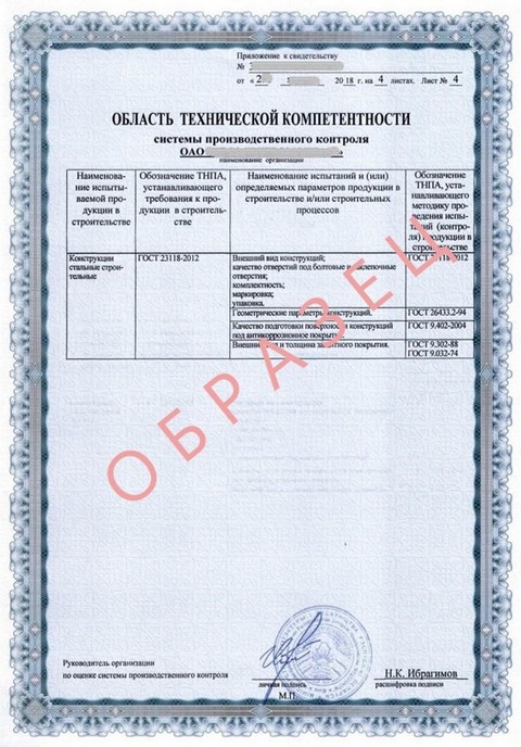 Пример документа по производственному контролю