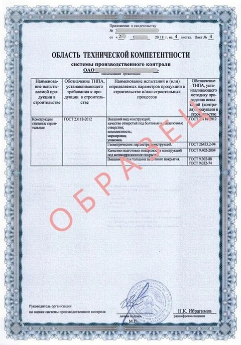 Пример документа по производственному контролю